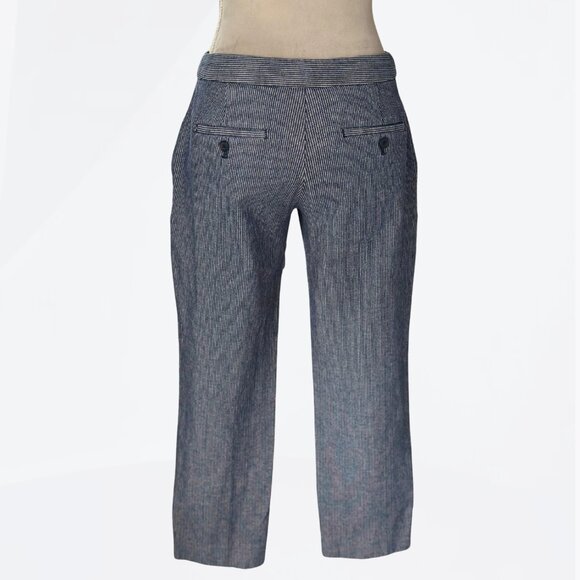 Banana Republic Avery Striped Ankle Pinstripe Pants Sz 4 Career Office Siren - Picture 3 of 8